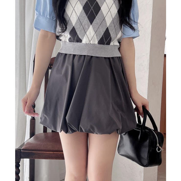 チャコールグレー | バルーンミニスカパン | INGNI 