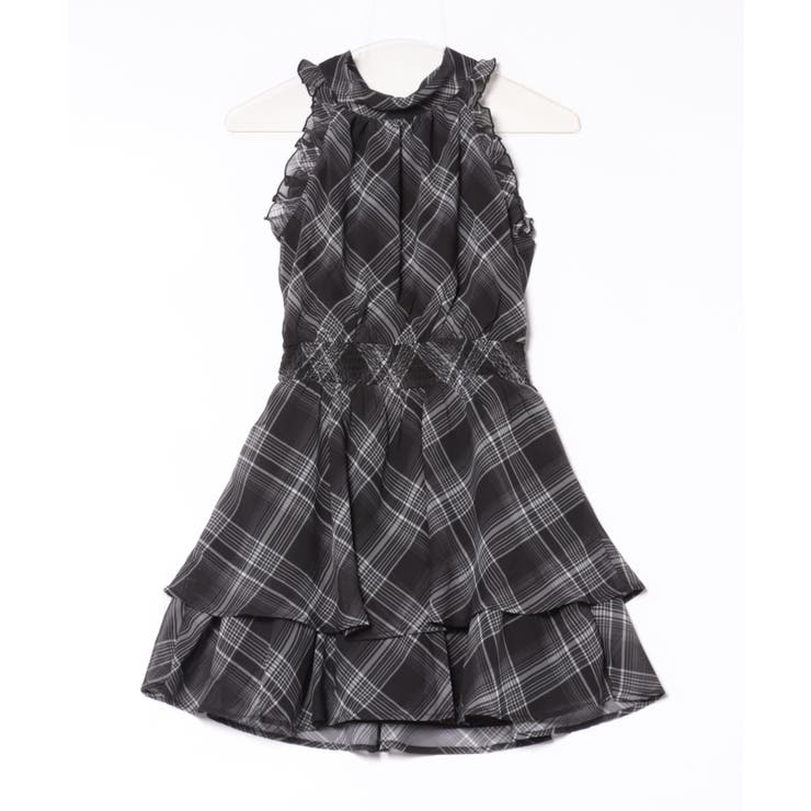 クロ/チェックA | 2WayリボンアメスリフリルミニOP | INGNI 