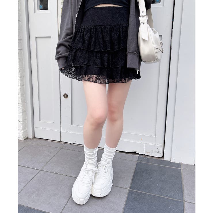 クロ | レースフリルミニスカパン | INGNI 