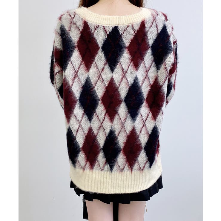 7Gアーガイル柄JQロングニットカーディガン | INGNI  | 詳細画像4 