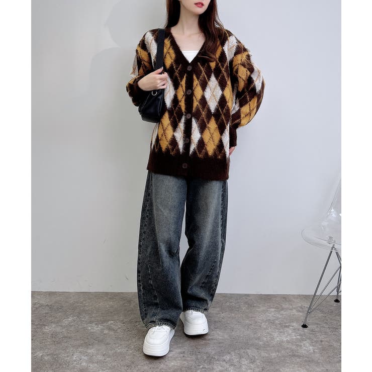 7Gアーガイル柄JQロングニットカーディガン | INGNI  | 詳細画像12 