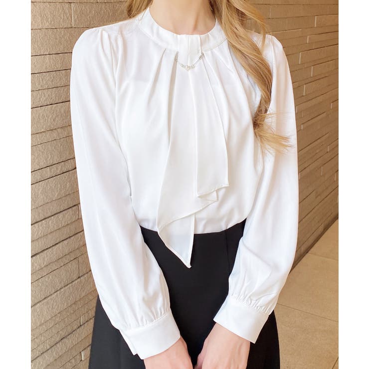 オフホワイト | パール装飾チェーン付トロミBL | INGNI 