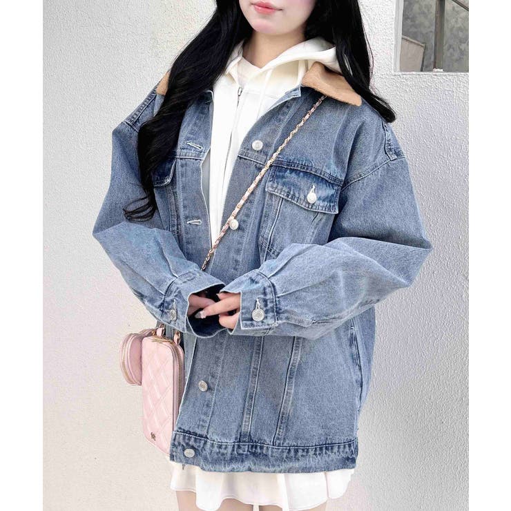 デニム/ライトブルー | 衿異素材取り外しBIG Gジャン | INGNI 