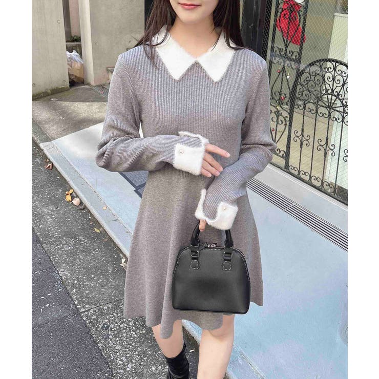 12G PBTリブ衿フェザーニットOP | INGNI  | 詳細画像14 