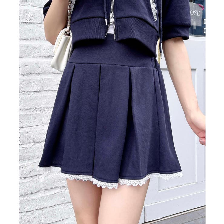 コン | 裾レースミニ裏毛プリーツスカート | INGNI 