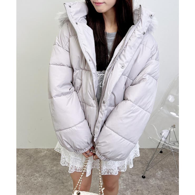 グレージュ | ファー取り外し中綿ジャケット | INGNI 