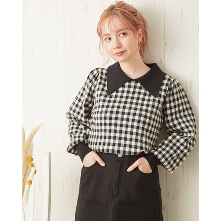 12g衿付ギンガムニット 品番 Ingw Ingni イング のレディースファッション通販 Shoplist ショップリスト