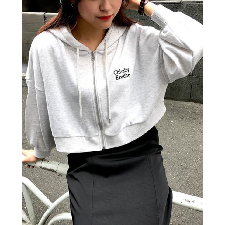貼付カレッジZIPショートパーカー[品番：INGW0010499]｜INGNI