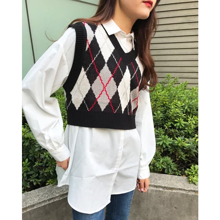 本日限定価格GANNI アーガイルニットベスト 未使用タグ付き ガニーのニットベスト | 【GINZA】東京発信の最新ファッション