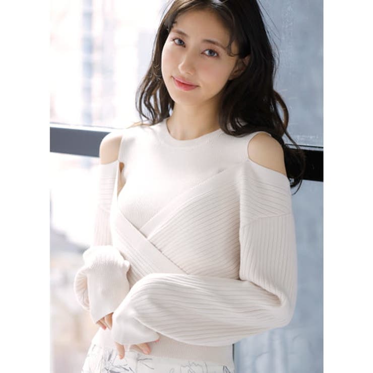 12G肩あきカシュクールプルオーバーニット[品番：INGW0008134