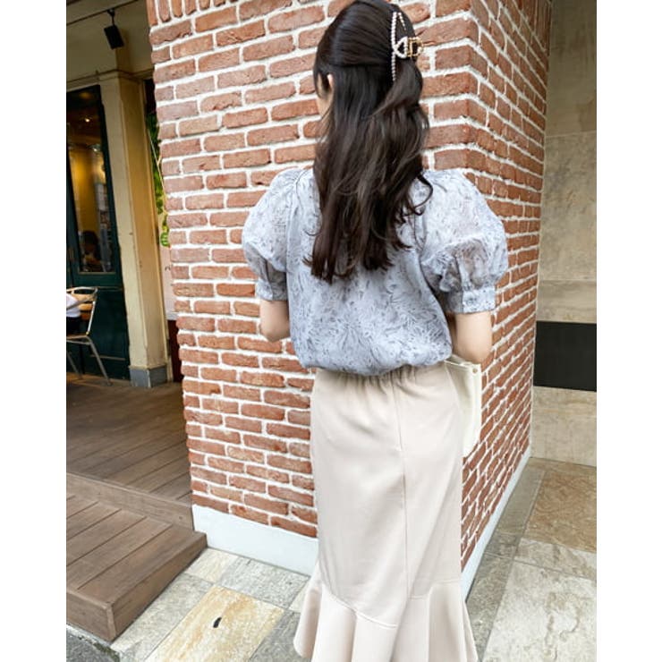 花柄シアー2WAYリボン/半袖BL [品番：INGW0008406]｜INGNI