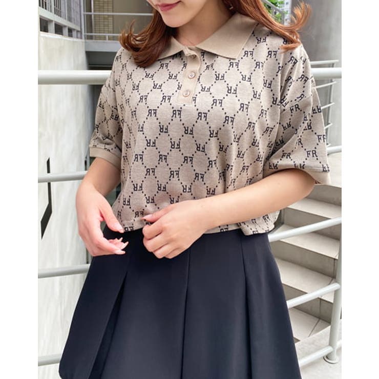 モノグラム柄ポロ衿TOPS [品番：INGW0008564]｜INGNI （イング