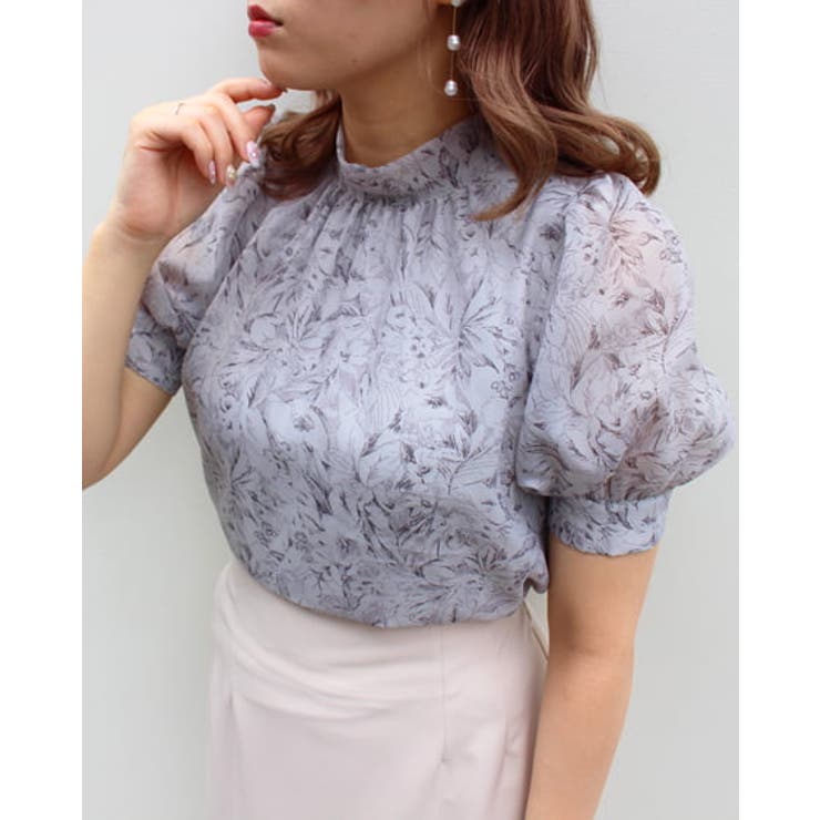 花柄シアー2WAYリボン/半袖BL [品番：INGW0008406]｜INGNI  （イング）のレディースファッション通販｜SHOPLIST（ショップリスト）