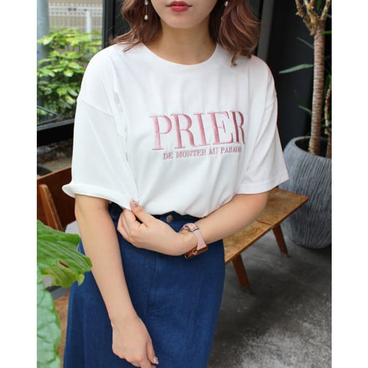 ロゴ刺繍入り半袖T [品番：INGW0008420]｜INGNI （イング