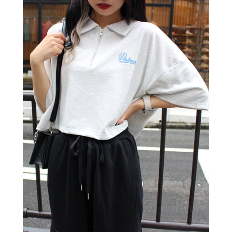 ハーフZIP胸刺繍ロゴ半袖T [品番：INGW0008393]｜INGNI （イング