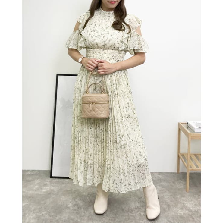 円高還元 花柄肩あきフリルOP [品番：INGW0008622]｜INGNI （イング）の ワンピース