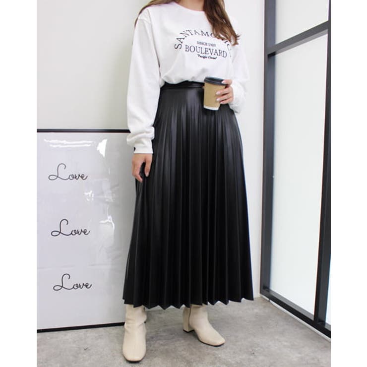 フェイクレザープリーツ SK[品番：INGW0008763]｜INGNI （イング）の