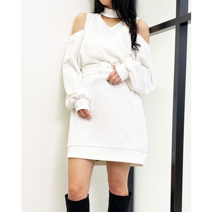 裏毛肩あきベルト付チュニック[品番：INGW0008796]｜INGNI