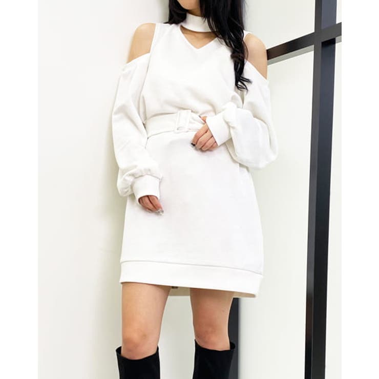 裏毛肩あきベルト付チュニック[品番：INGW0008796]｜INGNI