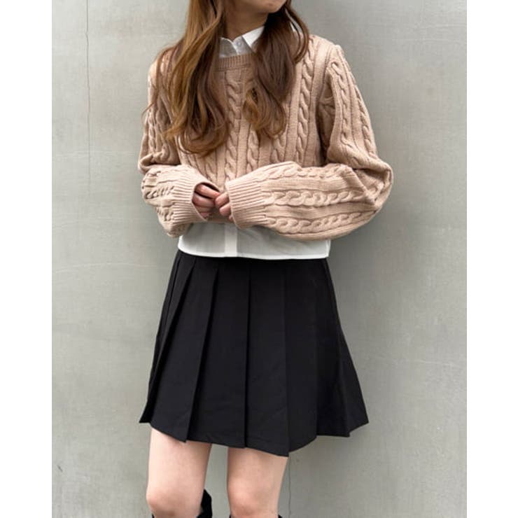 Randy♡シャツドッキングベアニットアンサンブル シャツドッキングベアニットアンサンブル – Randy