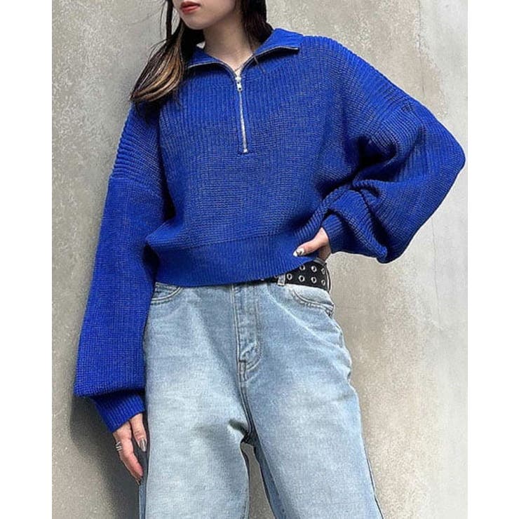 7Gハーフジップ片畦/ニット[品番：INGW0008842]｜INGNI （イング）の