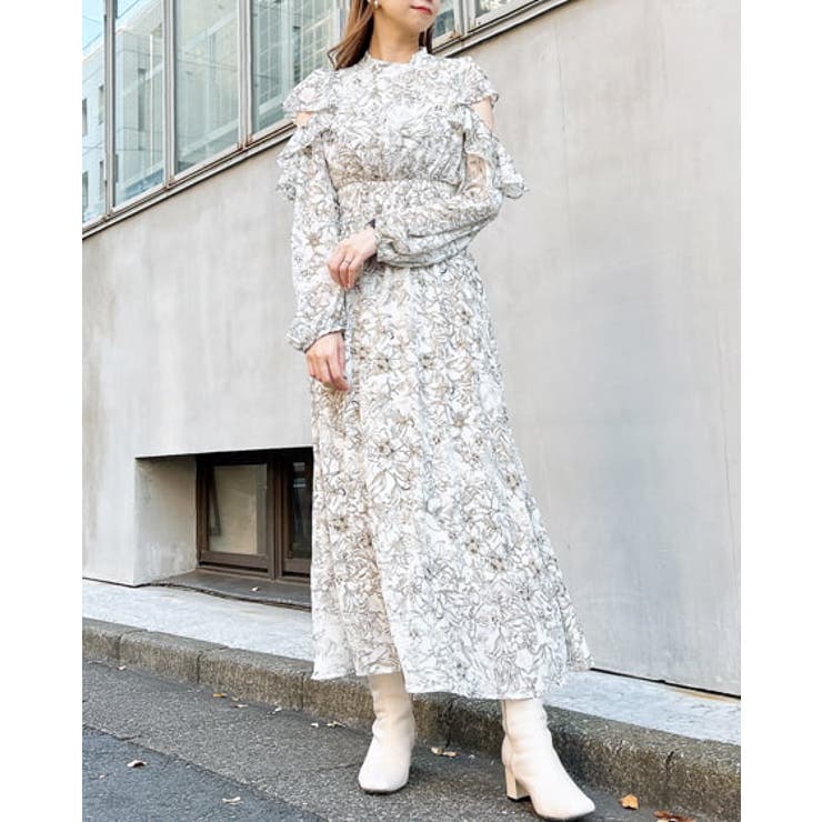 【SALE】 肩あきフリル花柄/OP[品番：INGW0008787]｜INGNI （イング）の ワンピース