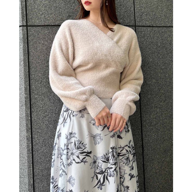 12Gフェザーヤーンカシュクールニット[品番：INGW0008984]｜INGNI