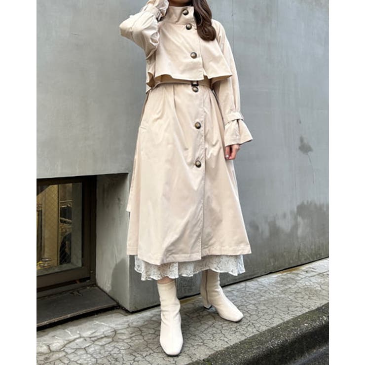 ベージュ】スタンドカラートレンチCT[品番：INGW0009146]｜INGNI