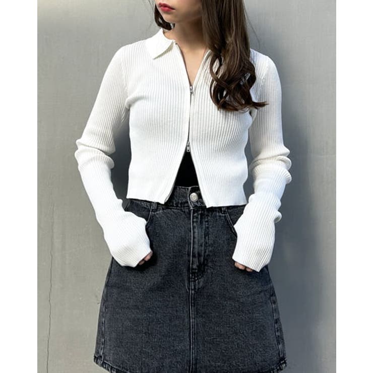 イング 白いケーブルニットワンピース Mサイズ ミニ丈 セーター スカート