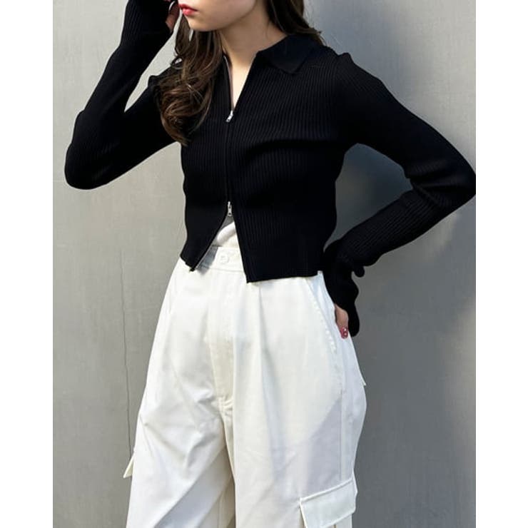 12G衿付フロントジップニットCD[品番：INGW0009063]｜INGNI （イング