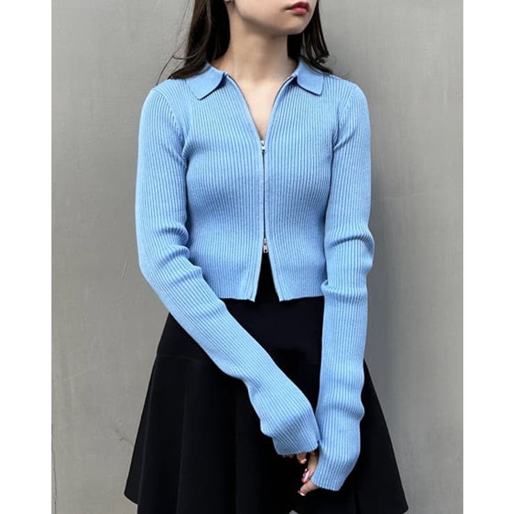 12G衿付フロントジップニットCD[品番：INGW0009063]｜INGNI （イング