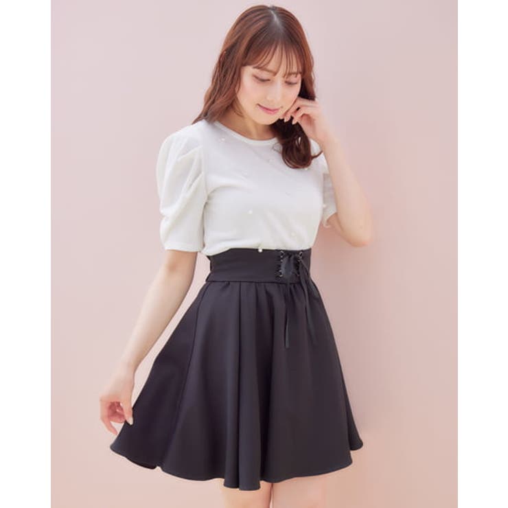 レースUPタックギャザーフレア/SK[品番：INGW0009305]｜INGNI  （イング）のレディースファッション通販｜SHOPLIST（ショップリスト）