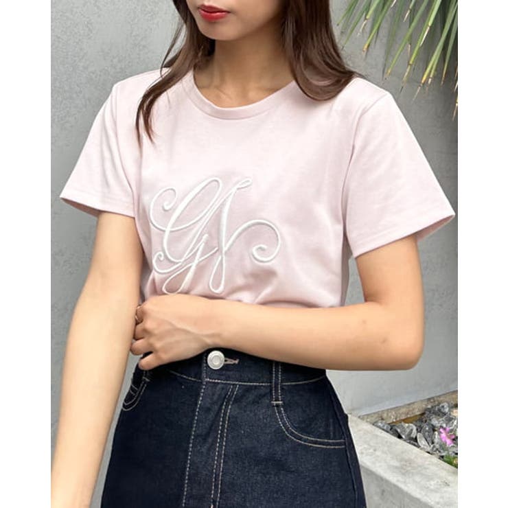 【メーカー直売】 イニシャル刺繍ロゴT[品番：INGW0009370]｜INGNI （イング）の 半袖シャツ