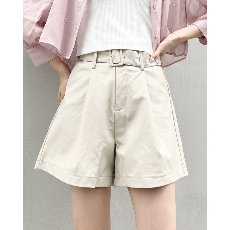共ベルト付フェイクレザーキュロット/PT [品番：INGW0008698]｜INGNI