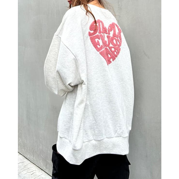 Backハートロゴサガラ刺繍裏毛チュニック[品番：INGW0009610]｜INGNI