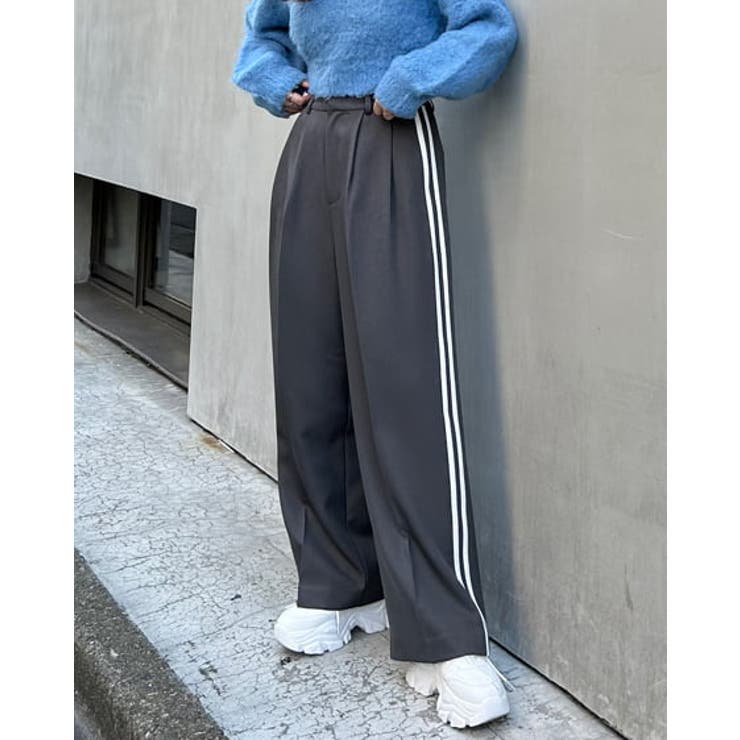 サイドラインテクノパンツ サイドラインワイドスラックス/PT[品番：INGW0009597]｜INGNI