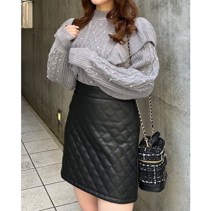 5Gフリルケーブルパール付ニット[品番：INGW0009619]｜INGNI （イング