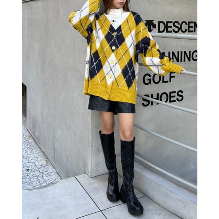 7Gアーガイル柄シャギーニットCD[品番：INGW0009549]｜INGNI （イング