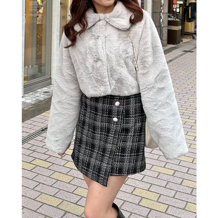 エコファークロップド丈ビジューボタンJK[品番：INGW0009541