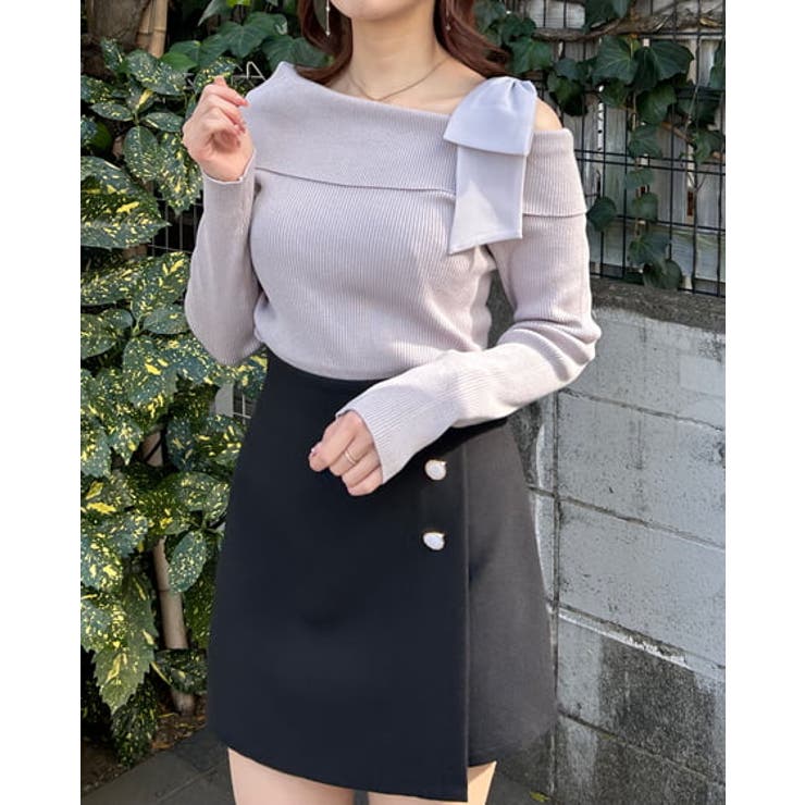 12Gワンショル肩リボンニット 春 SS[品番：INGW0009754]｜INGNI