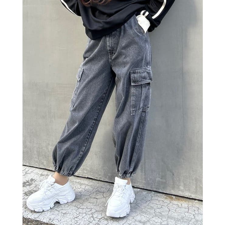 norunine JIMWAG ハイウエストデニムカーゴ グレー M 楽天市場】デニム カーゴパンツ レディース デニムパンツ カーゴ