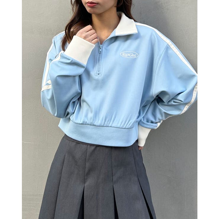 送料無料商品 |  公式 オンライン サイドライン胸ロゴショート丈ハーフZIPジャージ SS[品番 春 Mサイズ