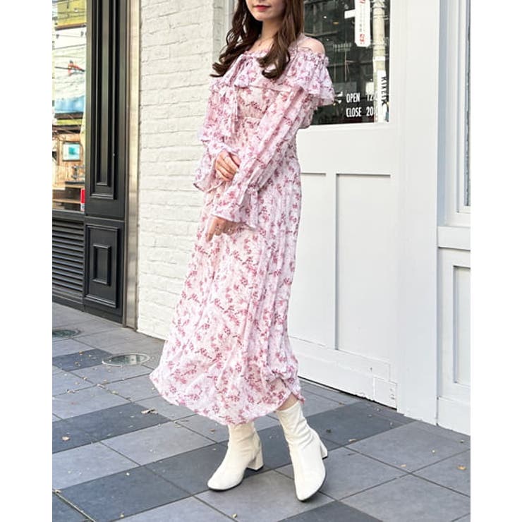花柄シフォン2WayオフショルOP 春 SS[品番：INGW0009789]｜INGNI  （イング）のレディースファッション通販｜SHOPLIST（ショップリスト）