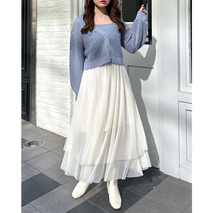 2Wayチュール2段ギャザーSK 春 SS[品番：INGW0009755]｜INGNI