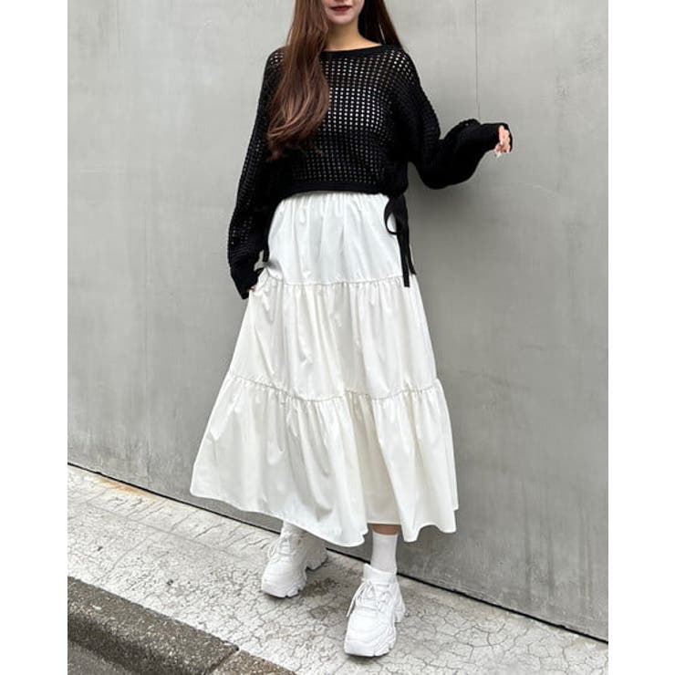 美品 N°21 裾レース切替ニット イエロー M*ZC572 美品 N°21 裾レース切替ニット イエロー M*ZC572