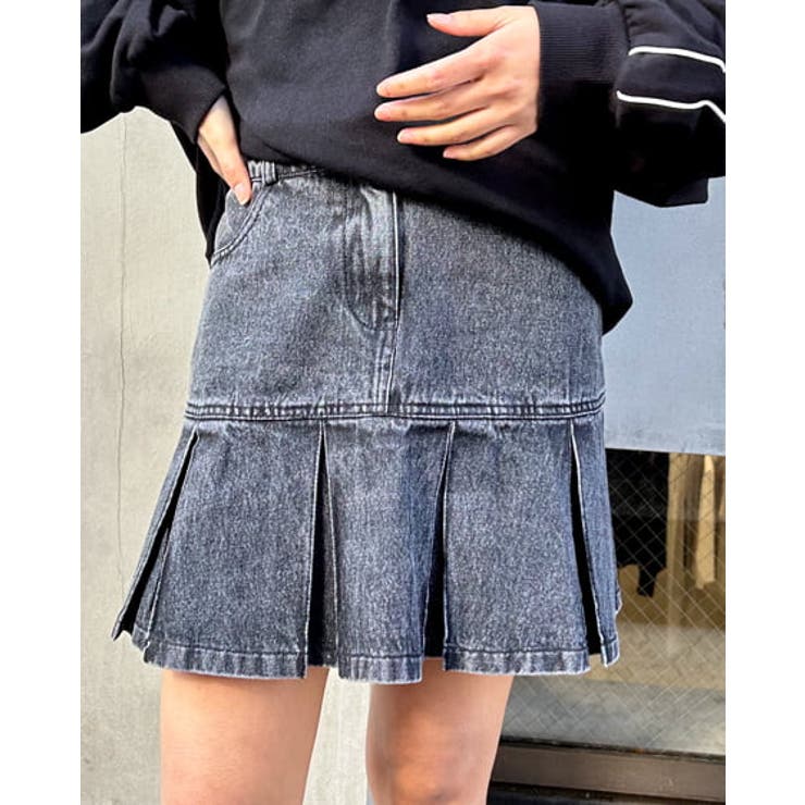裾切替プリーツデニムミニスカート 春 SS[品番：INGW0009852]｜INGNI 