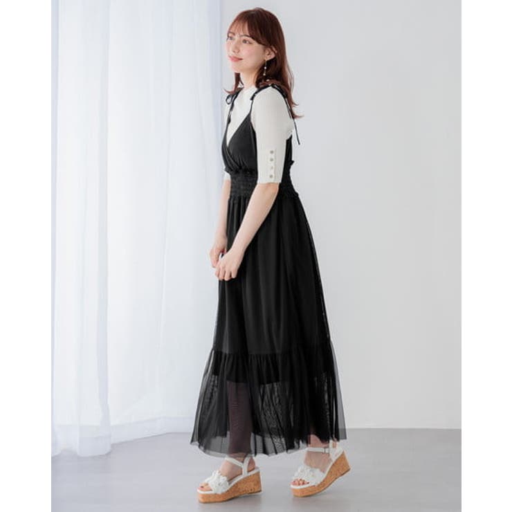 スタッフプロデュース】チュールカシュリボンキャミワンピース