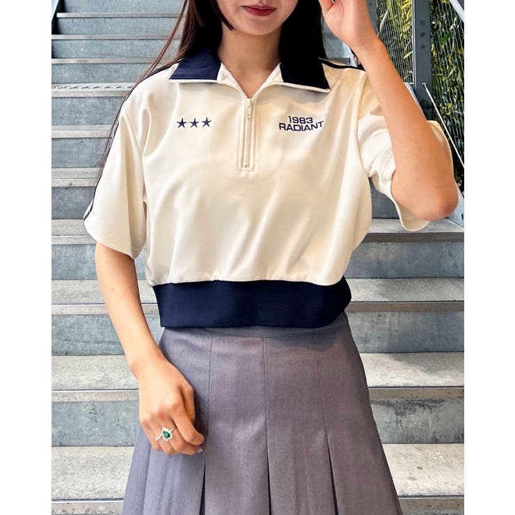 ハーフZIPショート半袖ジャージ 春 SS[品番：INGW0009884