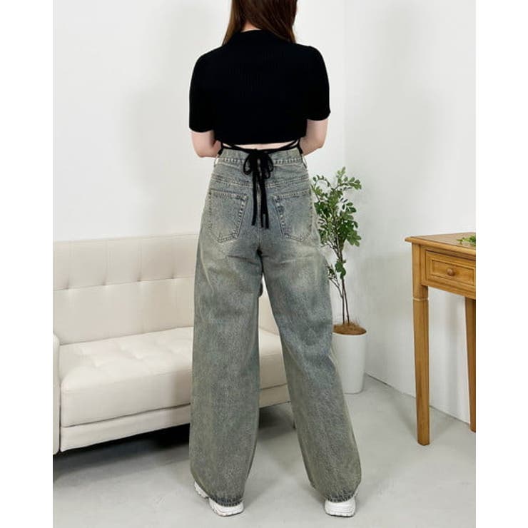 ウエストデザインワイドデニムPT 春 SS[品番：INGW0009908