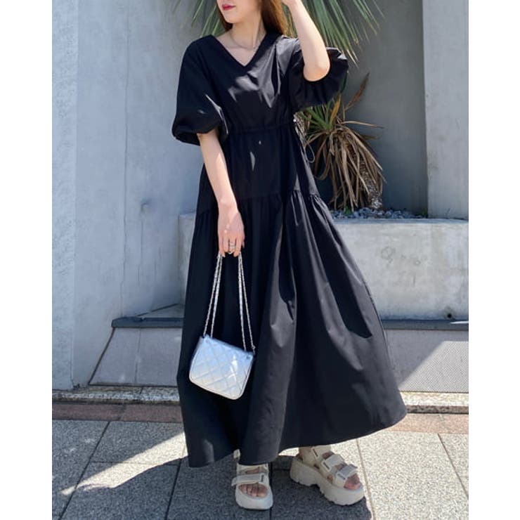 ノースリーブ 黒 ワンピースM（美品】ファクトリー ノースリーブ